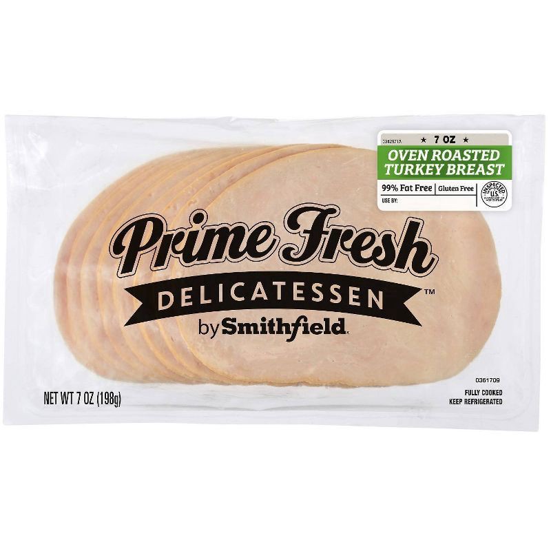 slide 1 of 11, Prime Fresh Delicatessen Smithfield Prime Fresh Pre Sliced Oven Roasted Turkey Breast, 7 oz, 7 oz