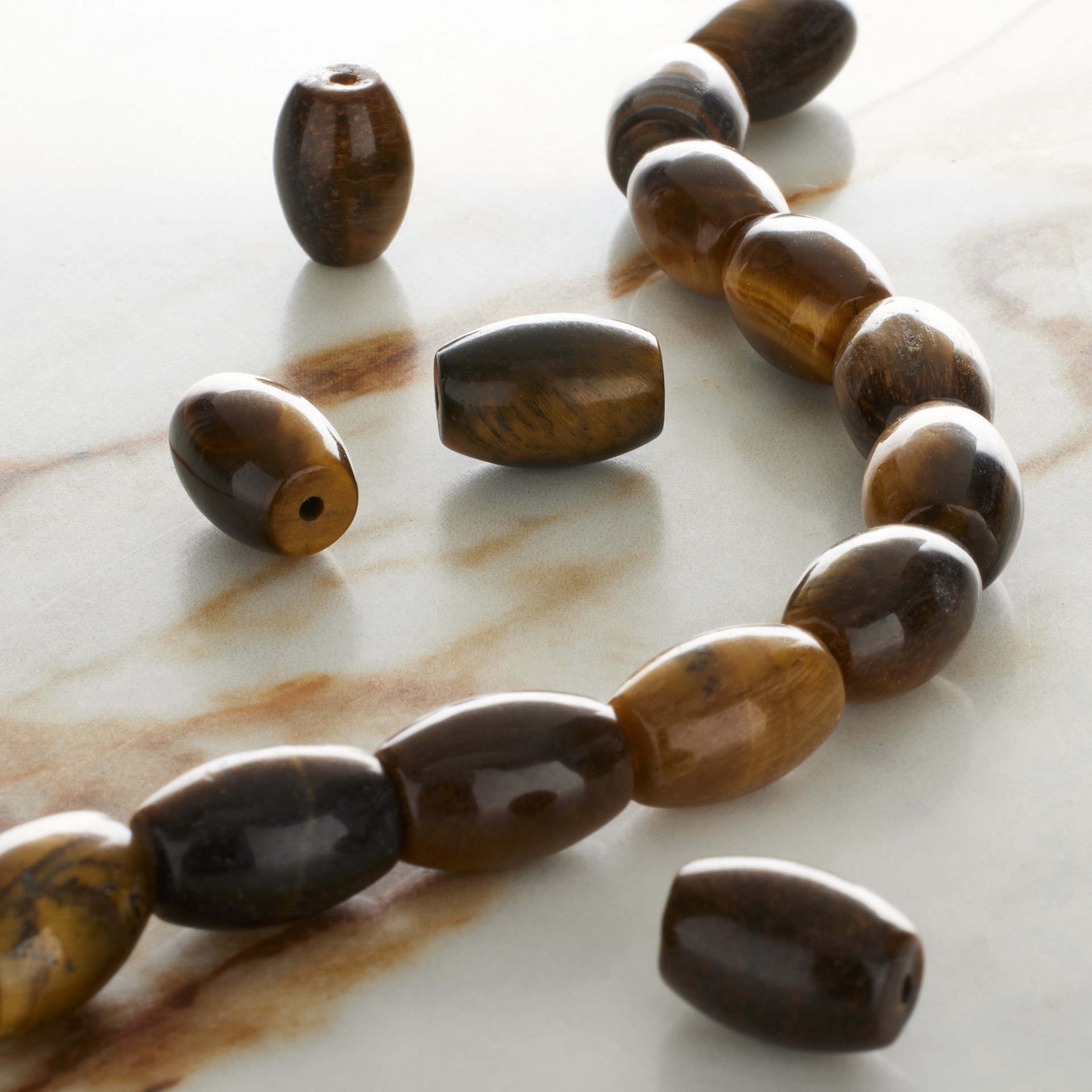 slide 2 of 3, Yellow Tigereye Tube Beads, 12mm By Bead Landing, 12mm