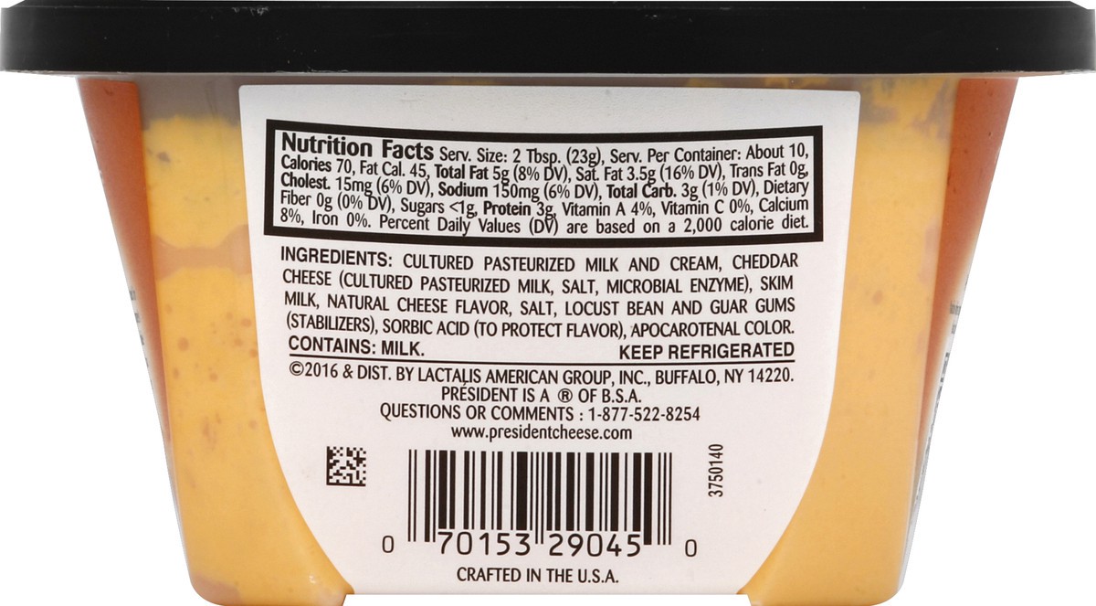 slide 3 of 8, President Pub Cheese Sharp Cheddar Cheese Spread - 8oz, 8 oz