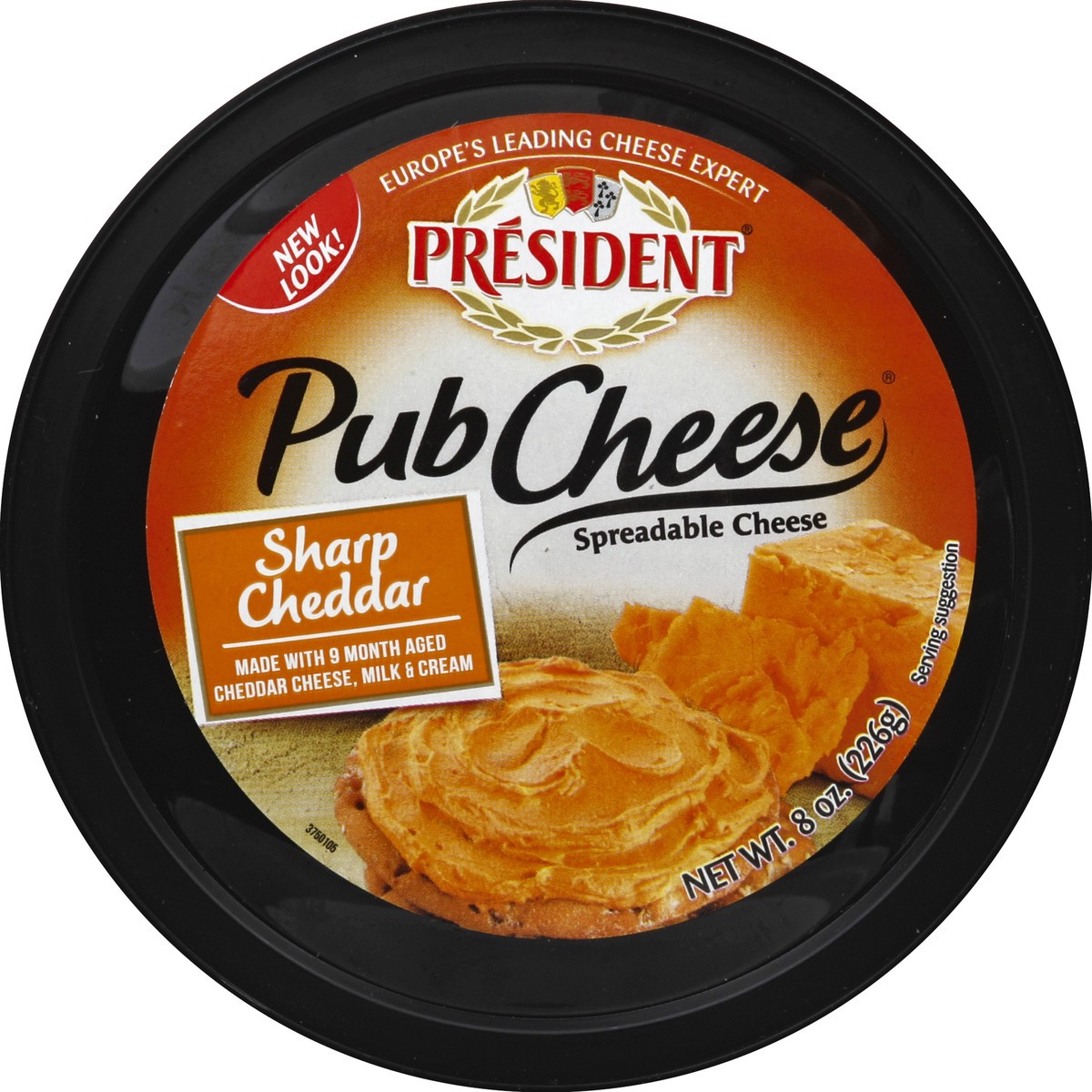 slide 6 of 8, President Pub Cheese Sharp Cheddar Cheese Spread - 8oz, 8 oz