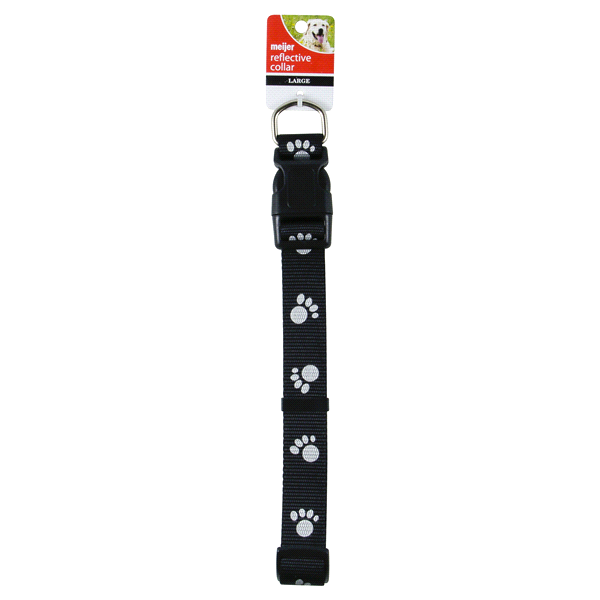 slide 1 of 1, Meijer Adjustable Reflective Dog Collar for Large Dogs, Black, LG