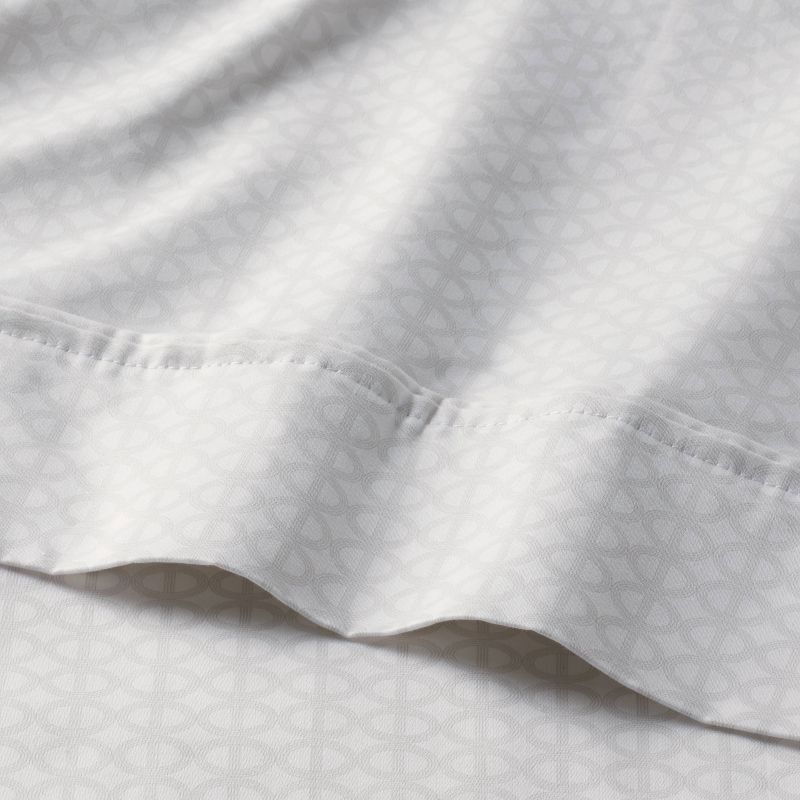 slide 3 of 4, Queen 400 Thread Count Performance Sheet Set Light Gray Geo - Threshold™, 1 ct