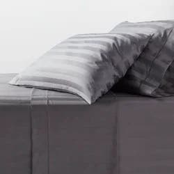 Queen 800 Thread Count Hotel Collection Sheet Set Damask Dark Gray Hem - Threshold™