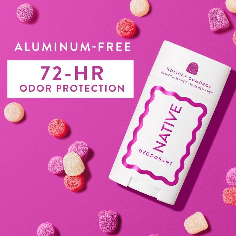 slide 4 of 8, Native Limited Edition Aluminum Free Deodorant - Holiday Gumdrop - 2.65oz, 2.65 oz