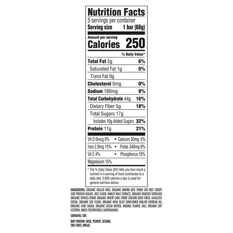 slide 4 of 11, CLIF Bar Cookies & Creme Granola Plant-Based Soy Protein Bars Made with Organic Oats - 11g Protein - 12oz/5ct, 11 gram, 12 oz, 5 ct