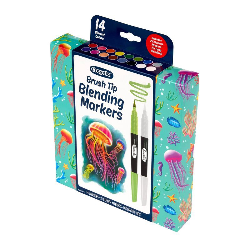 slide 2 of 5, Crayola 14ct Brush Tip Blending Markers, 14 ct
