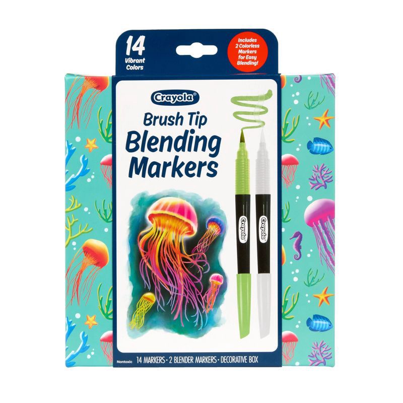 slide 1 of 5, Crayola 14ct Brush Tip Blending Markers, 14 ct