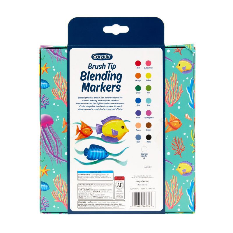 slide 5 of 5, Crayola 14ct Brush Tip Blending Markers, 14 ct