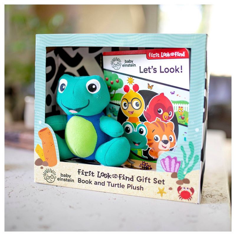 slide 2 of 9, Baby Einstein First Look and Find Neptune Turtle - Book Box and Plush Set (Board Book), 1 ct