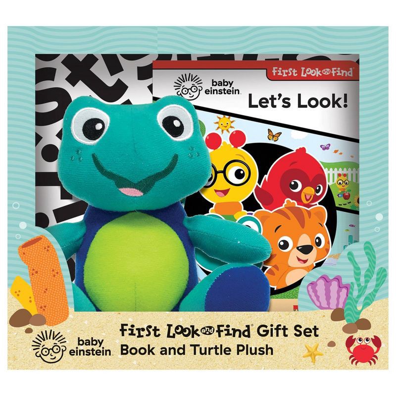 slide 1 of 9, Baby Einstein First Look and Find Neptune Turtle - Book Box and Plush Set (Board Book), 1 ct