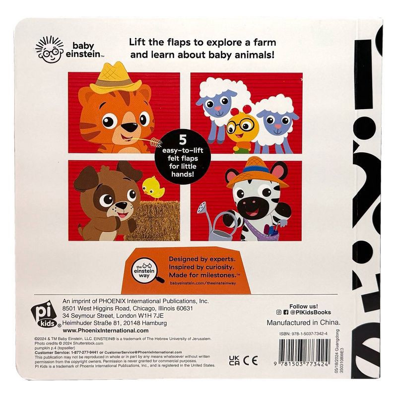 slide 3 of 5, Baby Einstein Discover a Farm Felt Flaps (Board Book), 1 ct