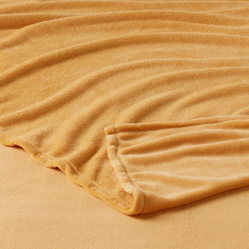 slide 3 of 3, Twin/Twin XL Plush Blanket Peach Yellow - Room Essentials™, 1 ct