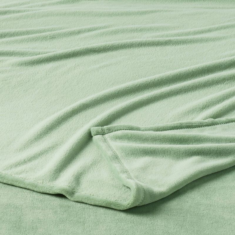 slide 3 of 3, Twin/Twin XL Plush Blanket Sage Green - Room Essentials™, 1 ct