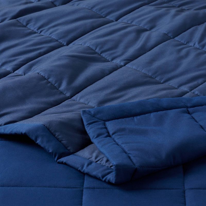 slide 3 of 3, Twin/Twin XL Down Alternative Blanket Blue Color Block - Room Essentials™, 1 ct