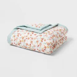 Full/Queen Down Alternative Blanket Pink Floral - Room Essentials™