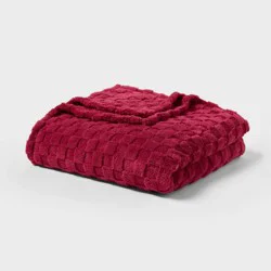 Full/Queen Checkered Blanket Magenta - Room Essentials™