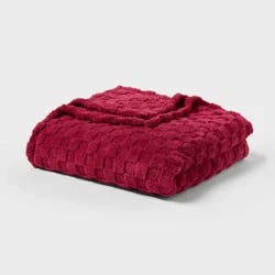 Full/Queen Checkered Blanket Magenta - Room Essentials™