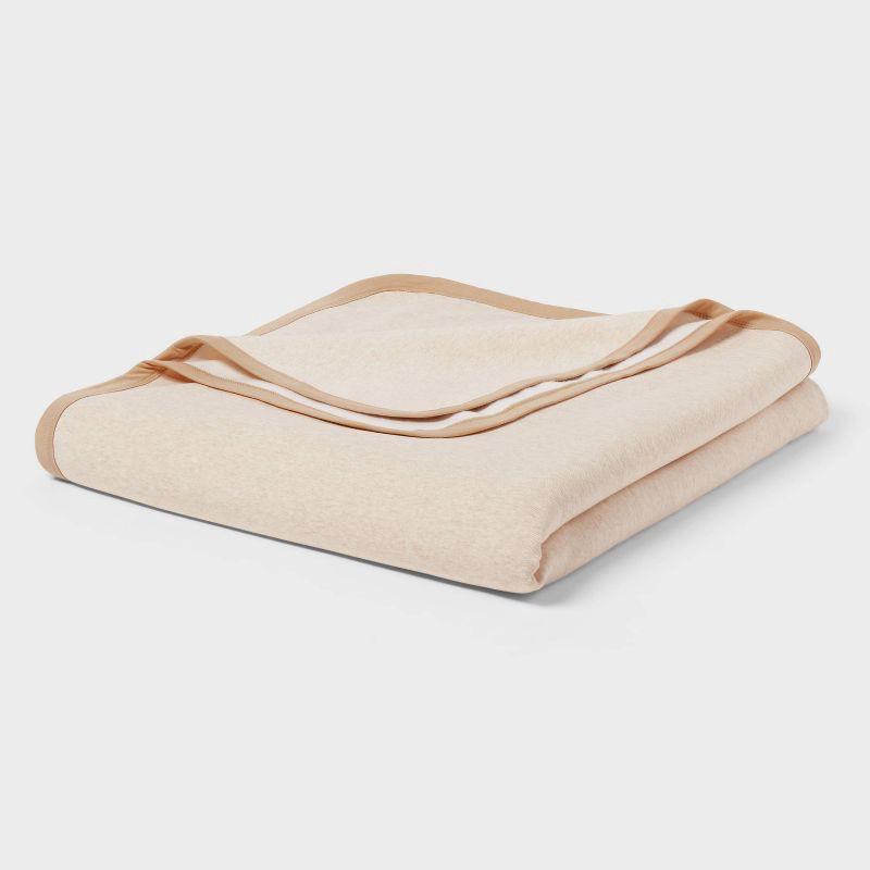 slide 1 of 3, Full/Queen Sweatshirt Blanket Ivory/Khaki - Room Essentials™, 1 ct