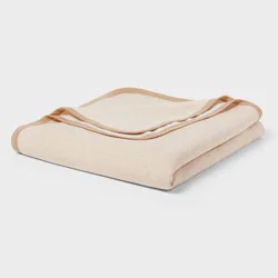 Twin/Twin XL Sweatshirt Blanket Ivory/Khaki - Room Essentials™