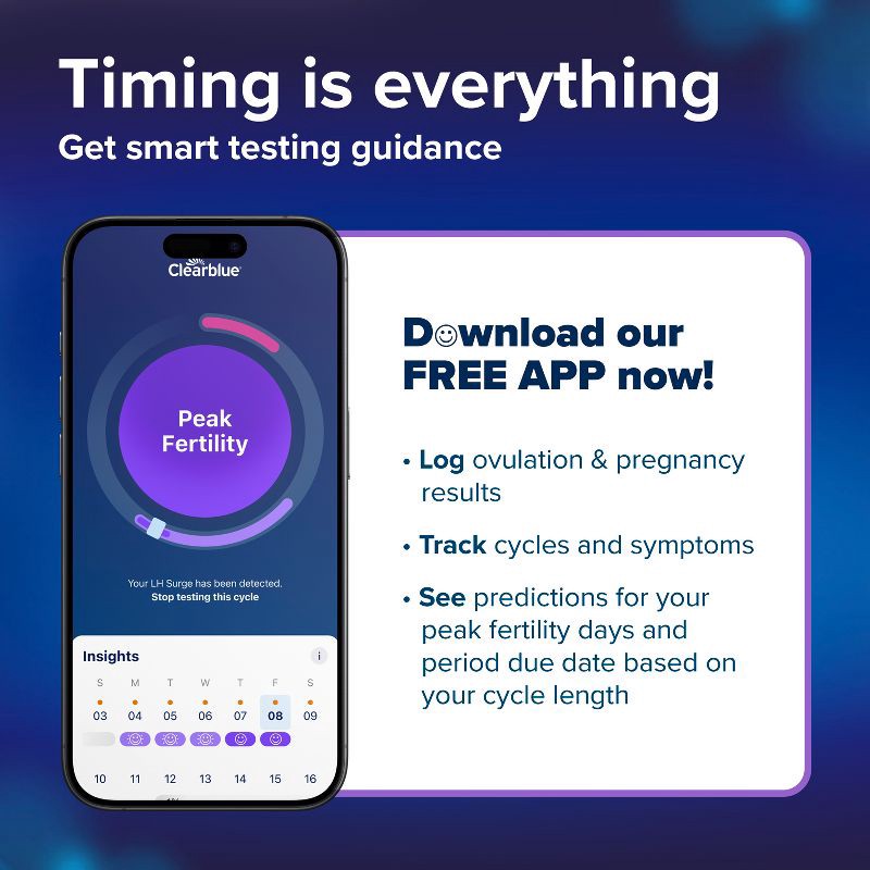 slide 12 of 16, Clearblue Advanced Digital Ovulation Test + 2 Pregnancy Test - 30ct, 30 ct