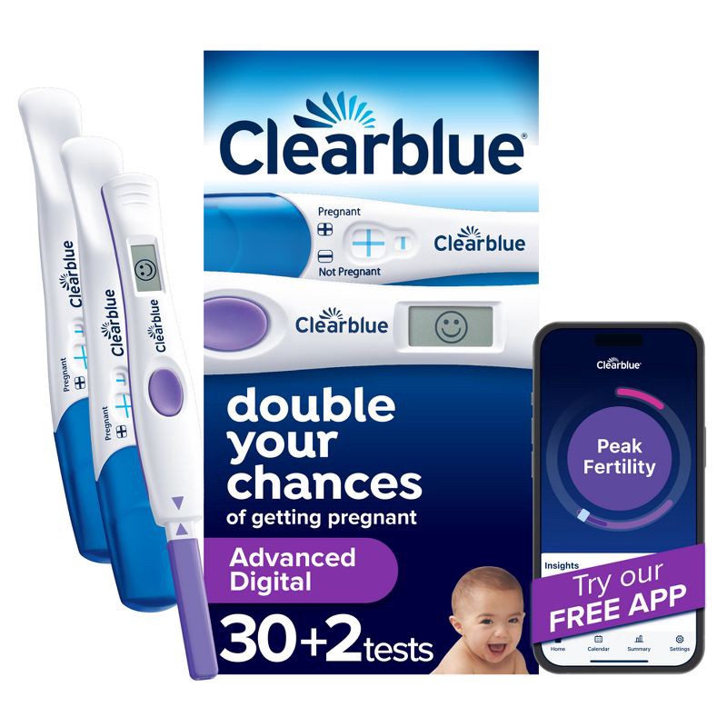 slide 1 of 16, Clearblue Advanced Digital Ovulation Test + 2 Pregnancy Test - 30ct, 30 ct
