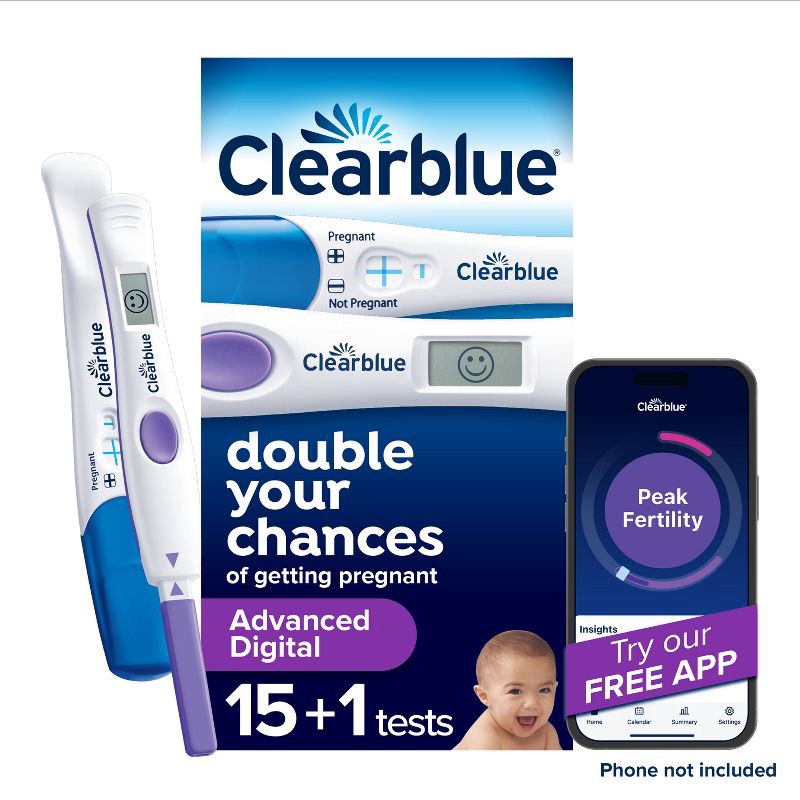 slide 13 of 13, Clearblue Advanced Digital Ovulation Test + 1 Pregnancy Test - 15ct, 15 ct