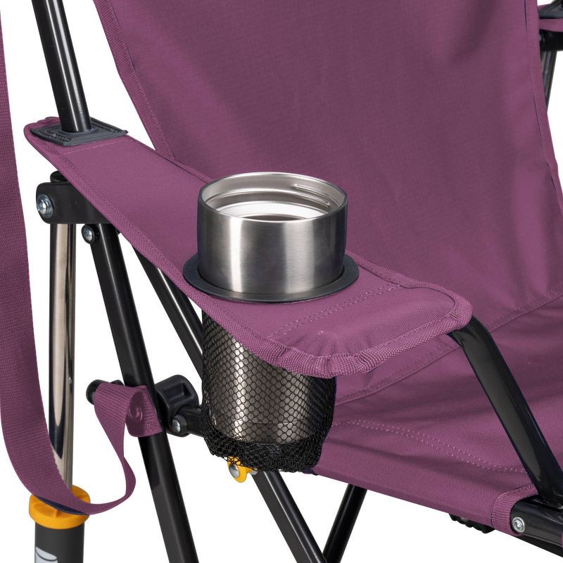 slide 6 of 11, GCI Outdoor Comfort Pro Rocker Foldable Rocking Camp Chair with Solid Backrest - Dull Amethyst: Steel Frame, Max Capacity 250 lbs, 250 lb