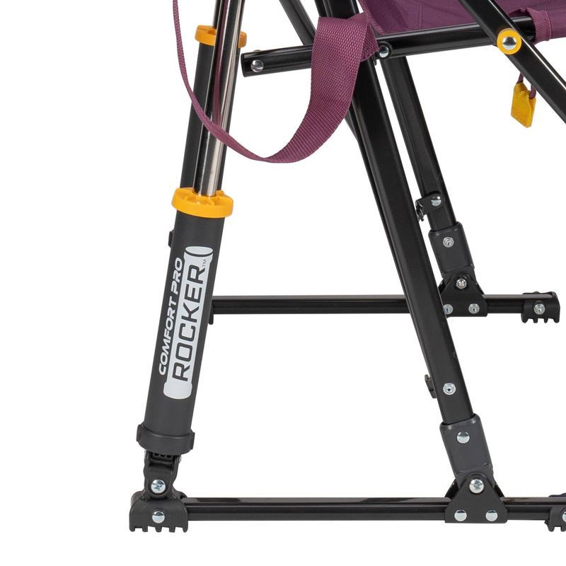 slide 8 of 11, GCI Outdoor Comfort Pro Rocker Foldable Rocking Camp Chair with Solid Backrest - Dull Amethyst: Steel Frame, Max Capacity 250 lbs, 250 lb