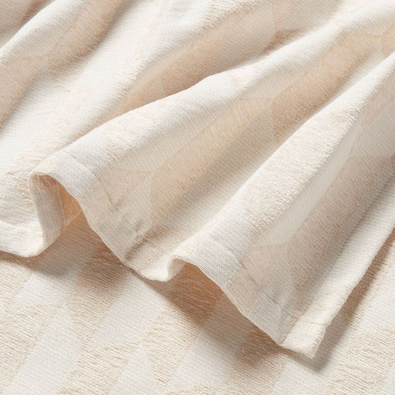 slide 3 of 3, Full/Queen Chenille Jacquard Blanket Ivory/White Chevron Geo - Threshold™, 1 ct