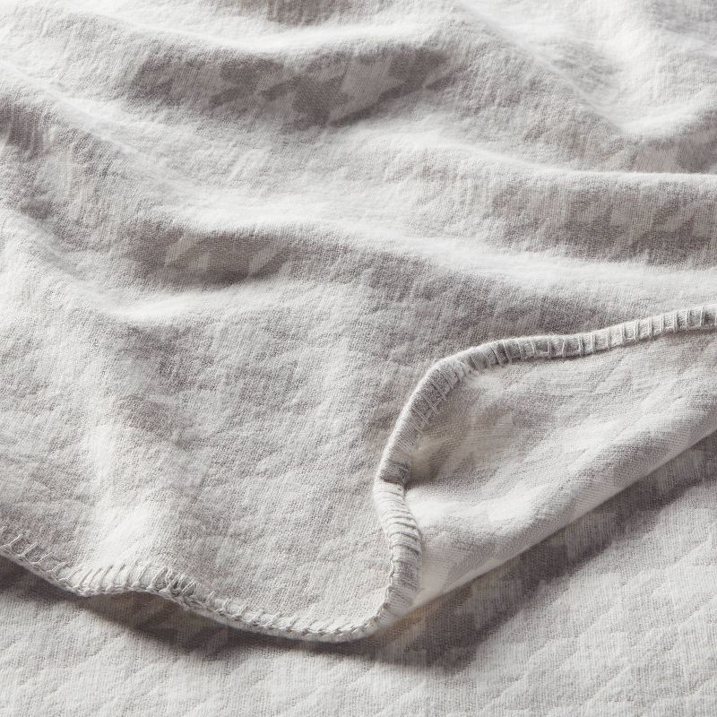 slide 3 of 3, King Brushed Cotton Blanket Gray Houndstooth - Threshold™, 1 ct
