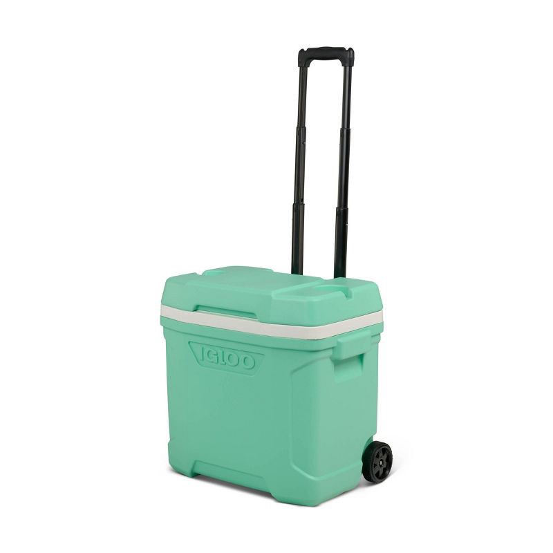 slide 4 of 13, Igloo Latitude 30qt Rolling Cooler - Mint: Polyethylene, Retractable Handle, Wheels, 30 qt