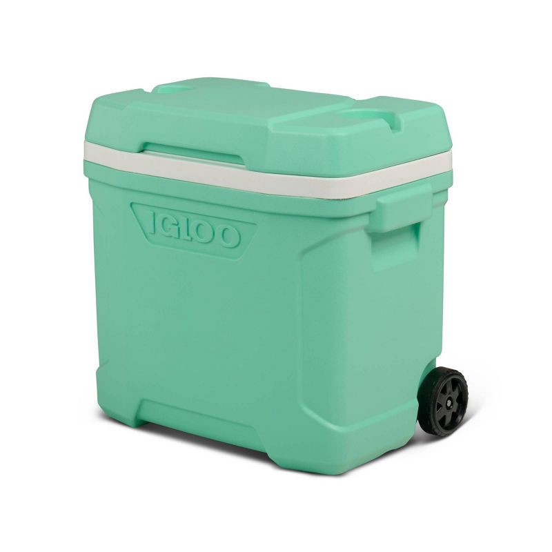 slide 5 of 13, Igloo Latitude 30qt Rolling Cooler - Mint: Polyethylene, Retractable Handle, Wheels, 30 qt