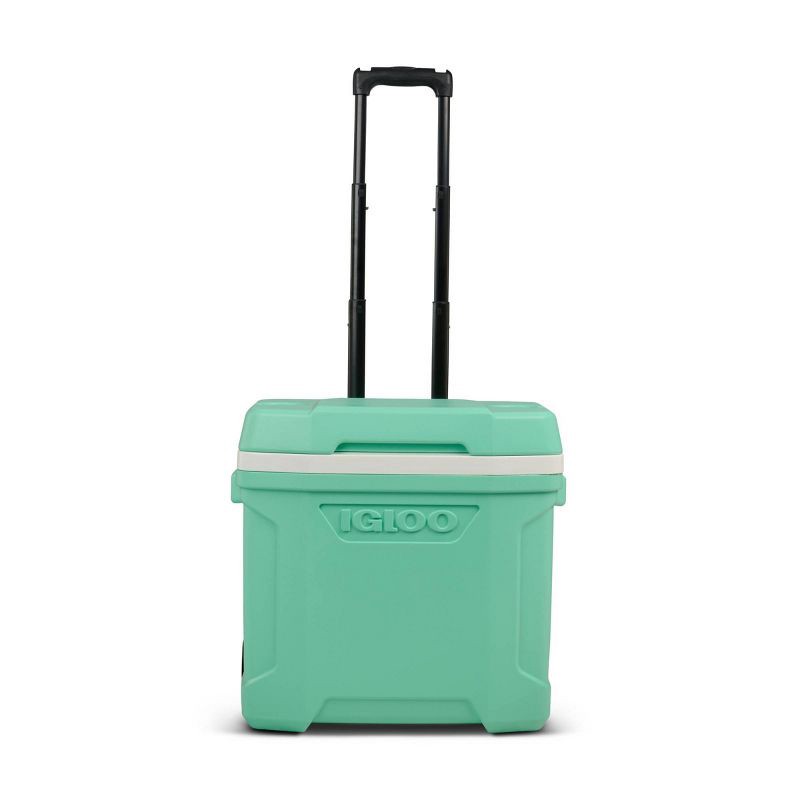 slide 1 of 13, Igloo Latitude 30qt Rolling Cooler - Mint: Polyethylene, Retractable Handle, Wheels, 30 qt