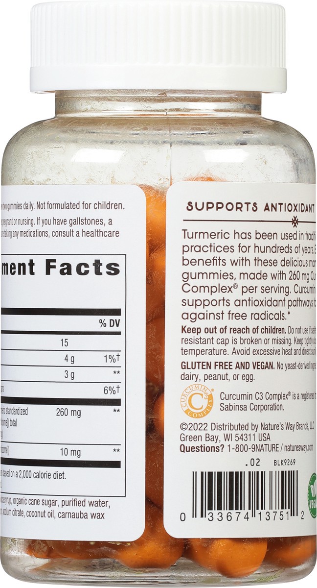 slide 3 of 9, Nature's Way Turmeric Ginger Gummies, Protect Against Free Radicals*, Support Antioxidant Pathways*, 260mg Turmeric per Serving, 60 Gummies, 60 ct