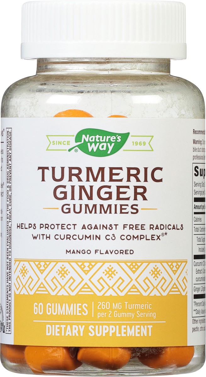slide 4 of 9, Nature's Way Turmeric Ginger Gummies, Protect Against Free Radicals*, Support Antioxidant Pathways*, 260mg Turmeric per Serving, 60 Gummies, 60 ct