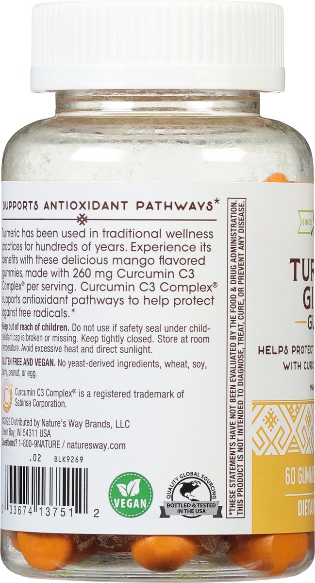 slide 5 of 9, Nature's Way Turmeric Ginger Gummies, Protect Against Free Radicals*, Support Antioxidant Pathways*, 260mg Turmeric per Serving, 60 Gummies, 60 ct