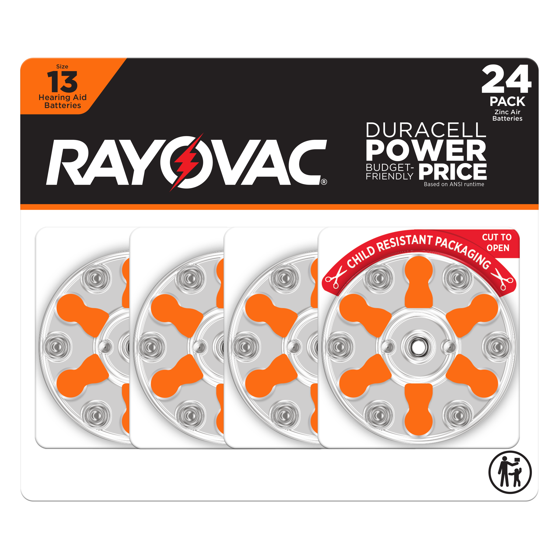slide 1 of 6, RAYOVAC Size 13 Hearing Aid Batteries (24 Pack), 24 ct