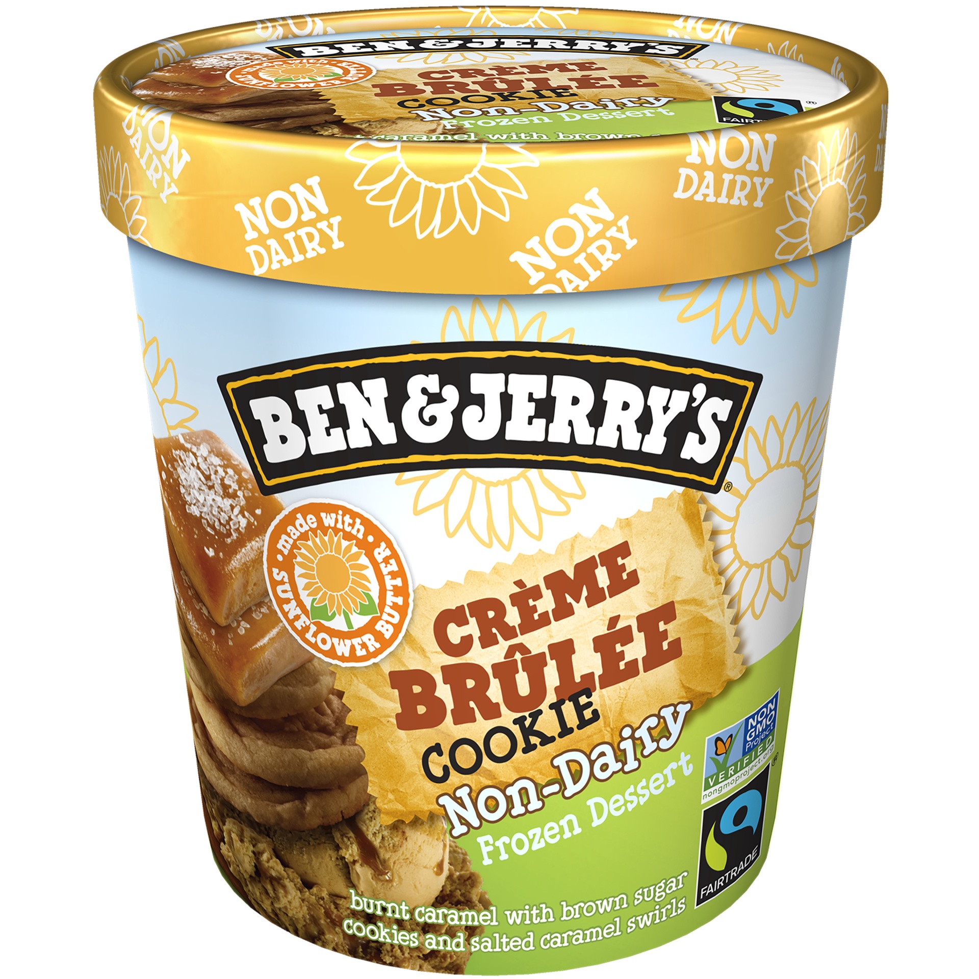 slide 1 of 3, Ben & Jerry's Non-Dairy Crème Brûlée Cookie Frozen Dessert, 16 oz, 16 oz