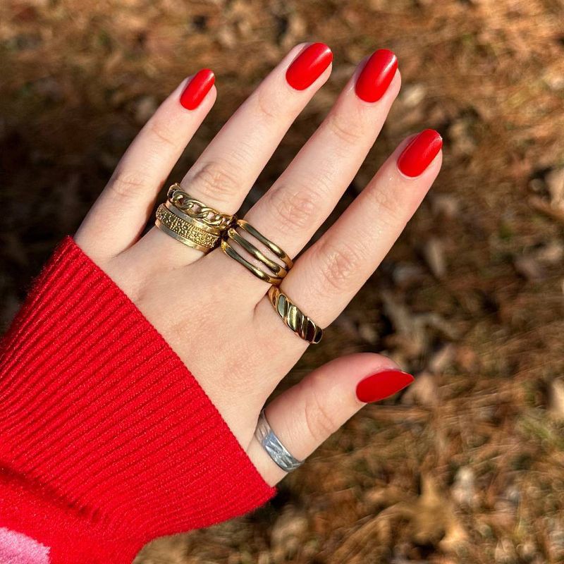 slide 7 of 7, Olive & June Press-On Fake Nails - Round Short - Lollipop - 32ct, 32 ct