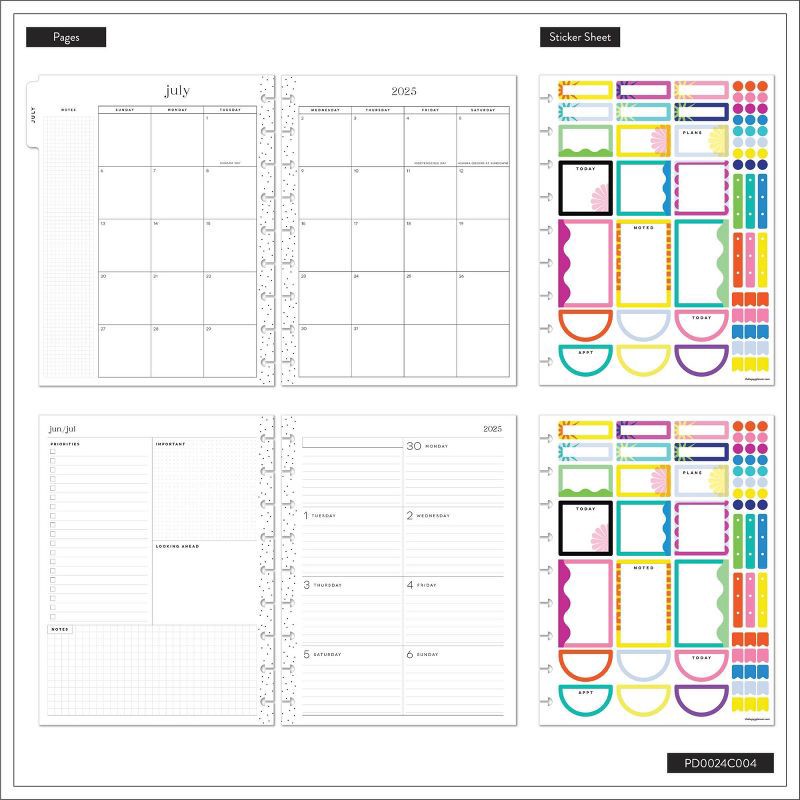 slide 12 of 12, The Happy Planner THP Riso Pop Classic 2025-2026 12 Month Disc Bound Dated Planner, 1 ct