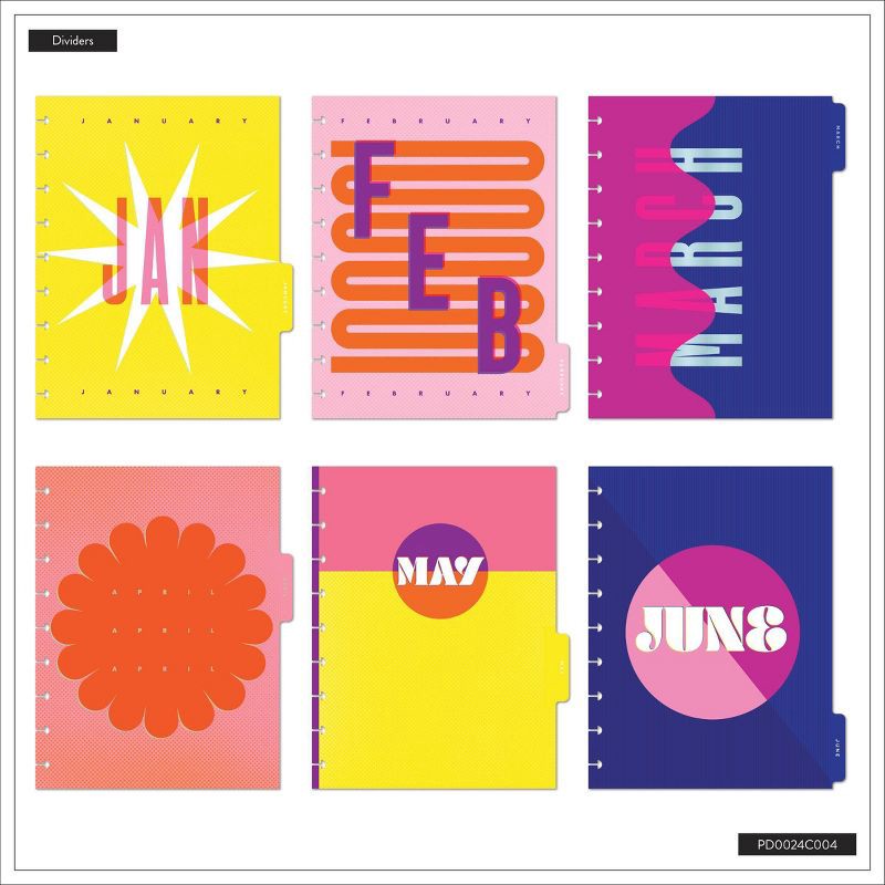 slide 11 of 12, The Happy Planner THP Riso Pop Classic 2025-2026 12 Month Disc Bound Dated Planner, 1 ct