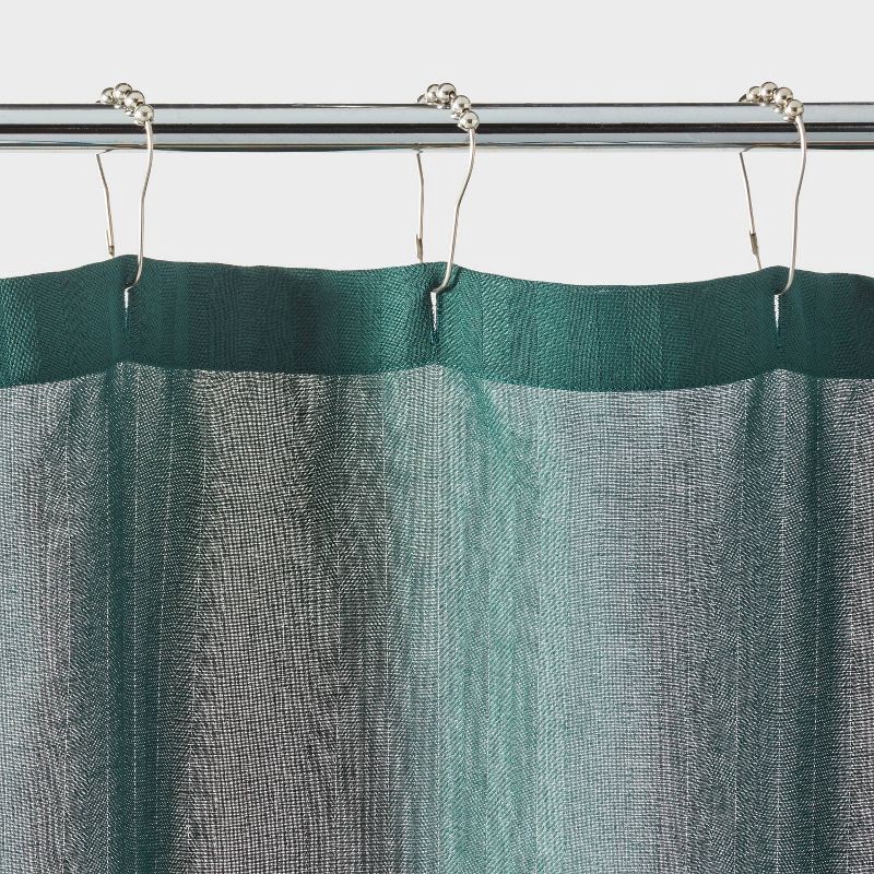 slide 3 of 4, 72"x72" Herringbone Fabric Shower Curtain Dark Green - Room Essentials™, 1 ct