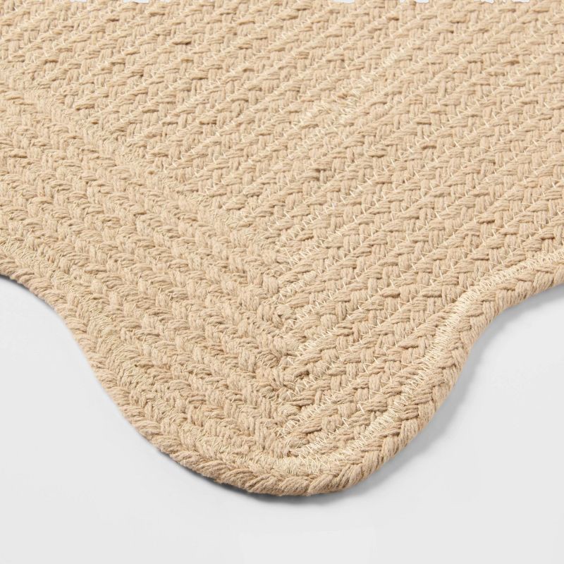 slide 3 of 4, 20"x30" Coastal Scallop Edge Bath Rug Cream - Threshold™, 1 ct
