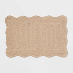 20"x30" Scallop Cotton Braid Bath Rug Khaki - Threshold™
