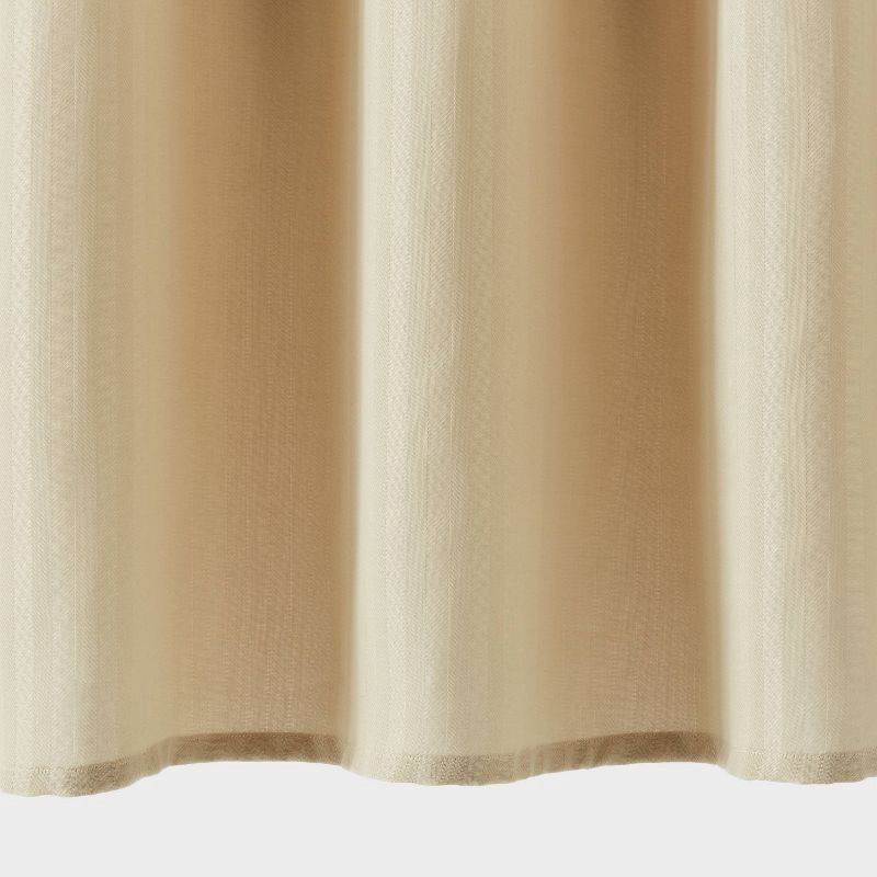 slide 4 of 4, 72"x72" Herringbone Fabric Shower Curtain Tan - Room Essentials™, 1 ct
