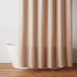 Waffle Weave Shower Curtain Khaki - Threshold™