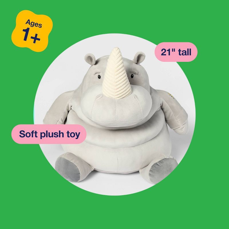 slide 4 of 4, 21" Rhino Stuffed Animal - Gigglescape™, 1 ct