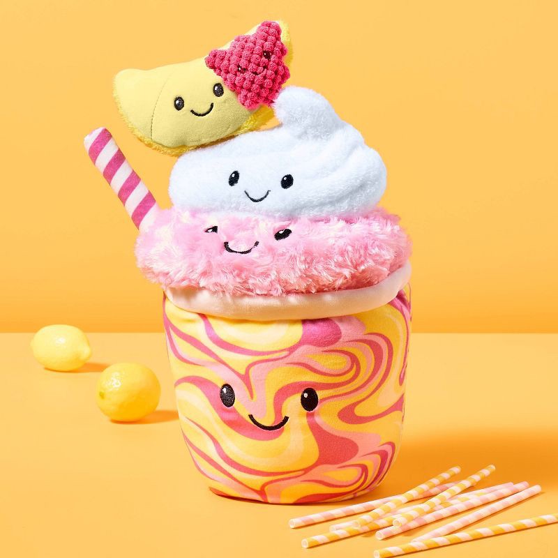 slide 2 of 3, 15.5" Stackable Lemonade Drink Stuffed Animal - Gigglescape™, 1 ct