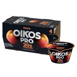 Oikos Pro Peach Yogurt Cups - 20g Protein 5.3oz/4ct