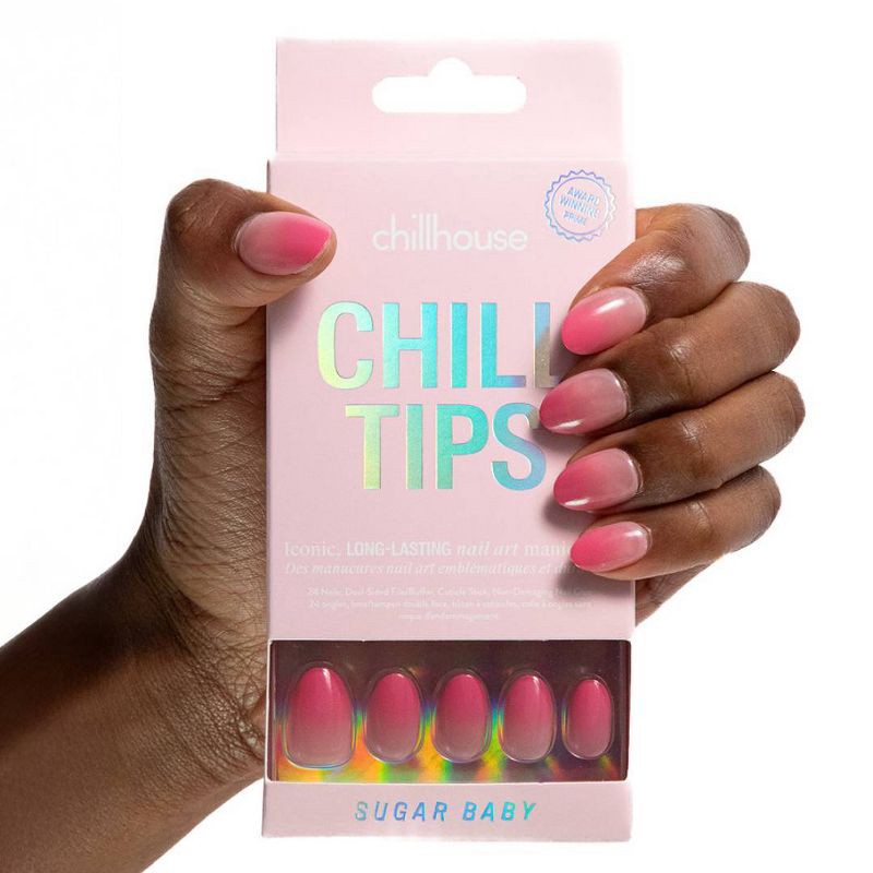 slide 5 of 9, Chillhouse Chill Tips Fake Nails - Design Studio - Sugar Baby - 24ct, 24 ct
